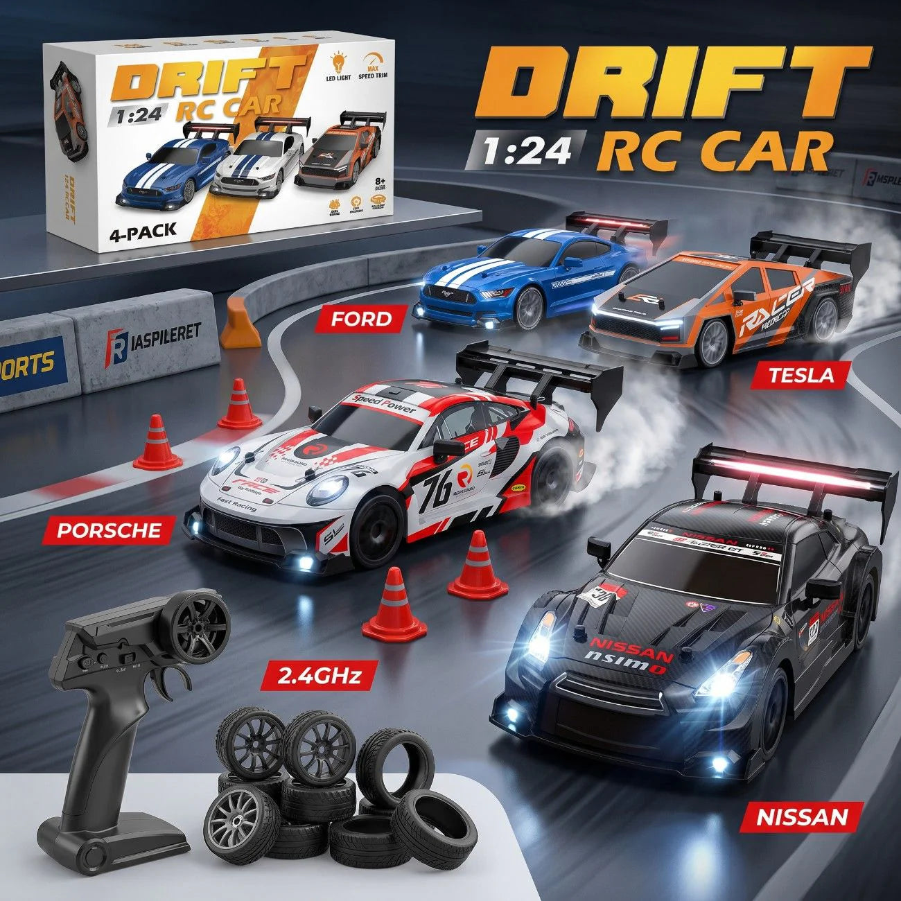 1:24 Scale 4WD RC Drift Car