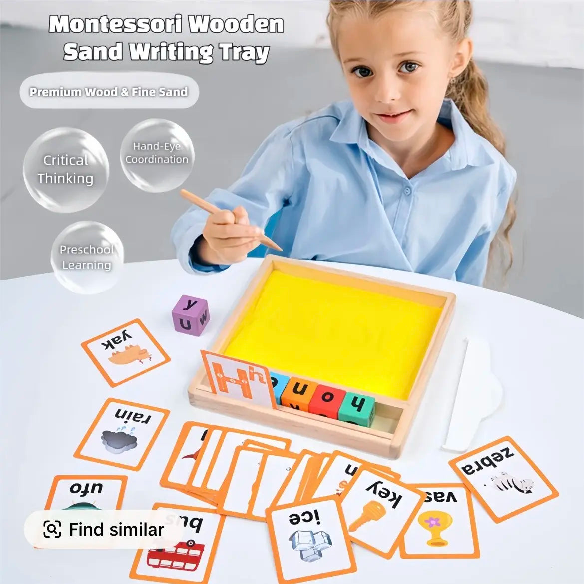 Montessori Wooden Sand Tray