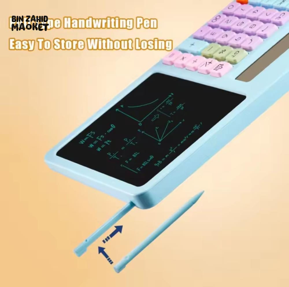 2-IN-1 CALCULATOR WITH WRITING TABLET – DUAL FUNCTION LCD SCREEN & NOTE PAD FOR OFFICE OR SCHOOL USE