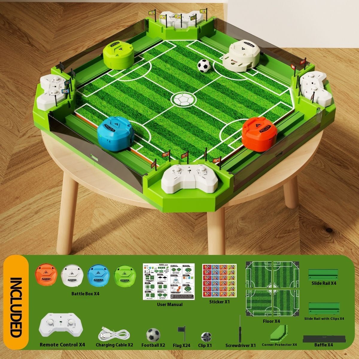 4 - Player Tabletop Football Arena Set – Remote Control Battle Soccer Game - RT-LC401A - Planet Junior