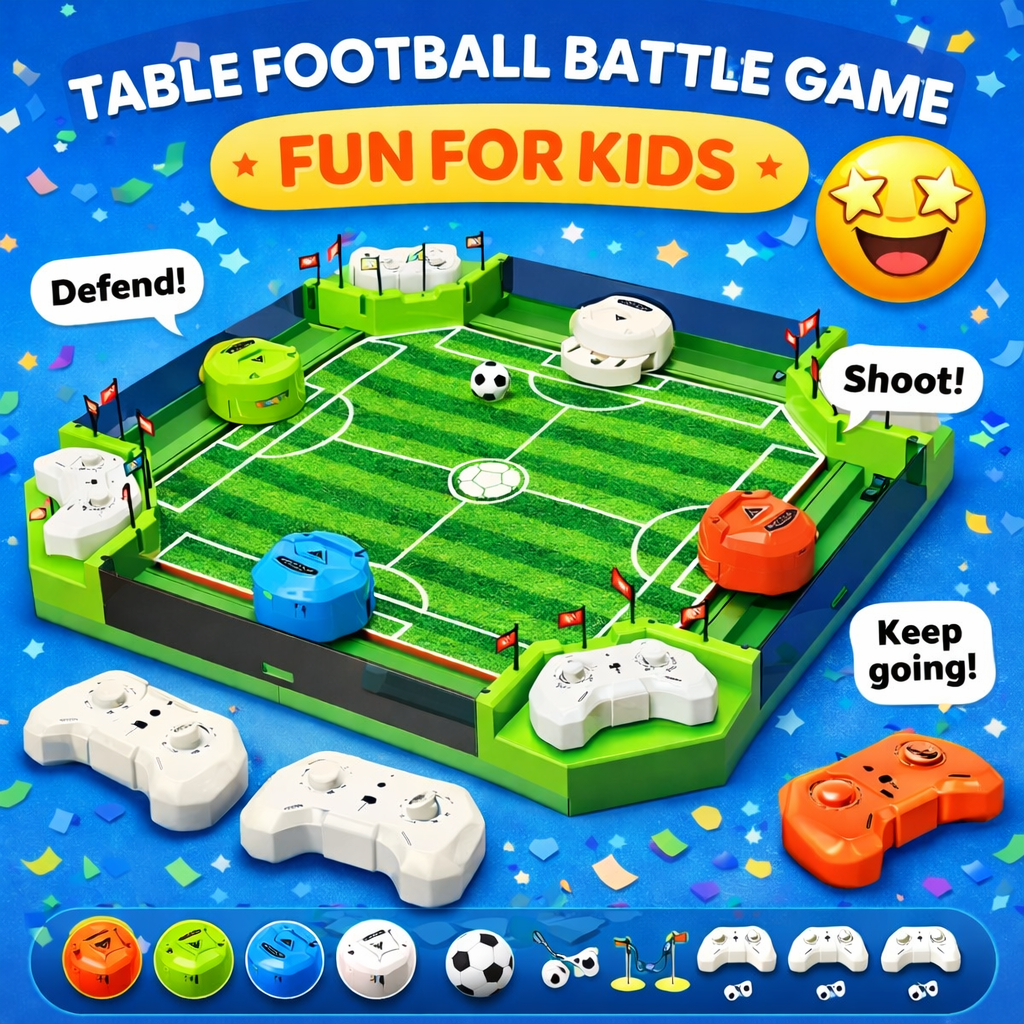 4 - Player Tabletop Football Arena Set – Remote Control Battle Soccer Game - RT-LC401A - Planet Junior