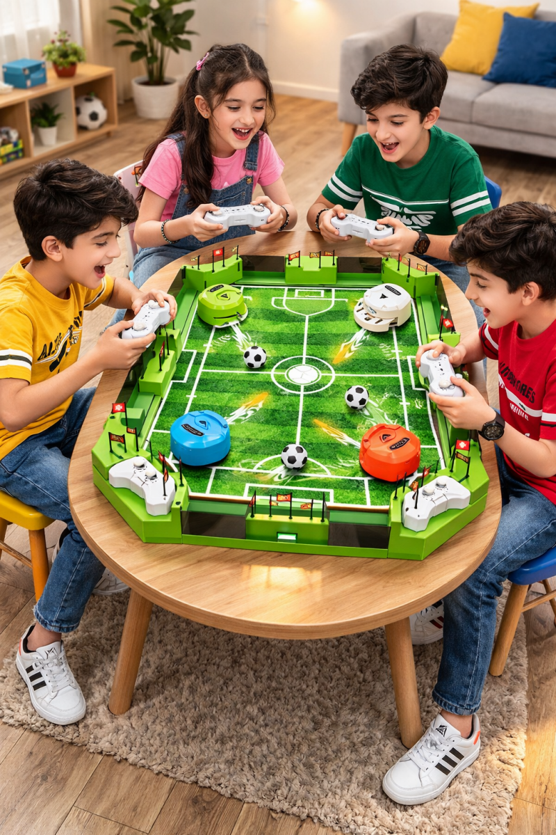 4 - Player Tabletop Football Arena Set – Remote Control Battle Soccer Game - RT-LC401A - Planet Junior