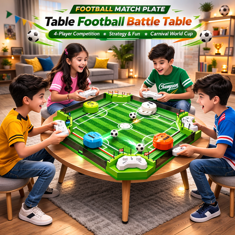 4 - Player Tabletop Football Arena Set – Remote Control Battle Soccer Game - RT-LC401A - Planet Junior
