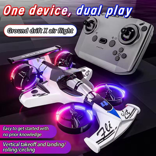 2-in-1 RC Drift Car & Flying Drone Toy