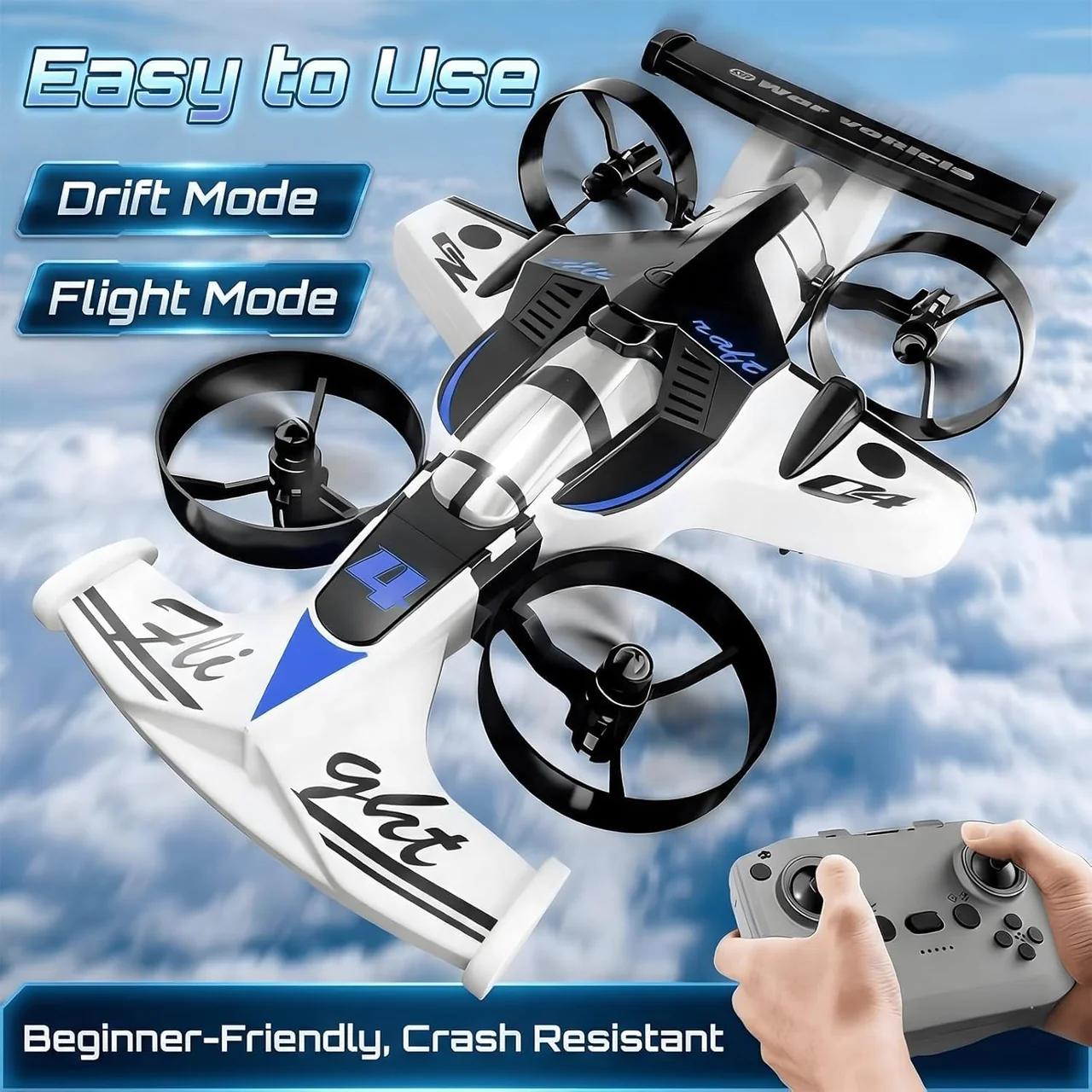 2-in-1 RC Drift Car & Flying Drone Toy