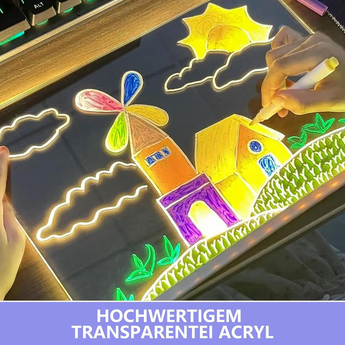 MagicGlow Learning Board with 7 Color Pens