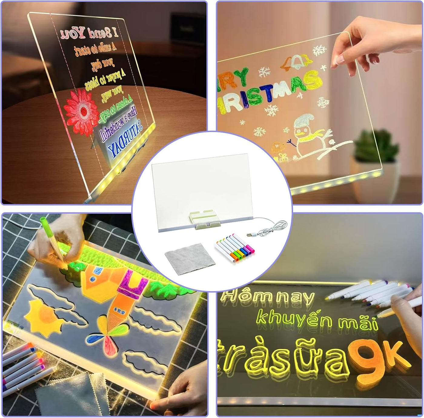 MagicGlow Learning Board with 7 Color Pens