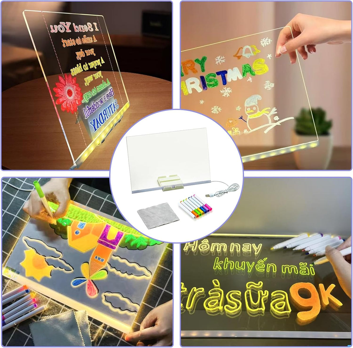 MagicGlow Learning Board with 7 Color Pens