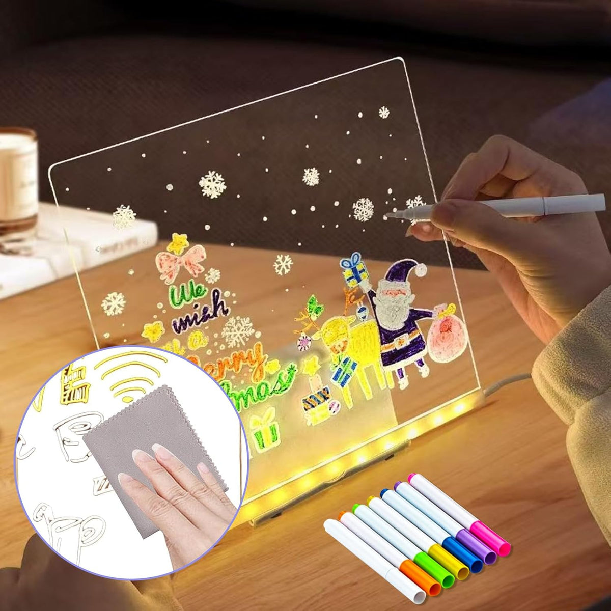 MagicGlow Learning Board with 7 Color Pens