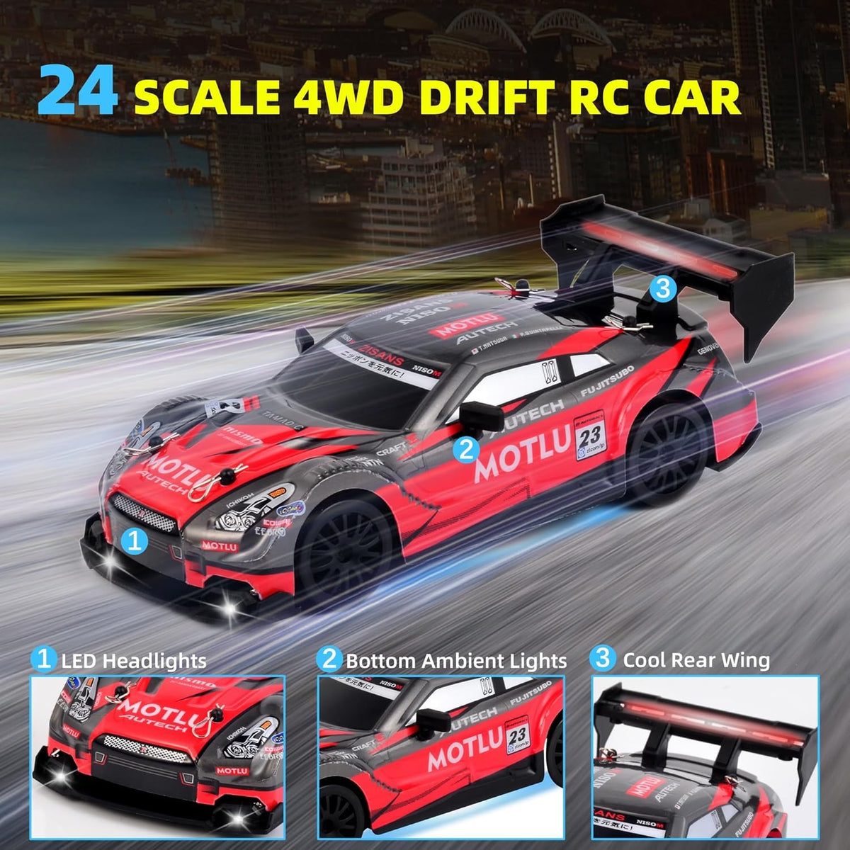 1:24 Scale 4WD RC Drift Car