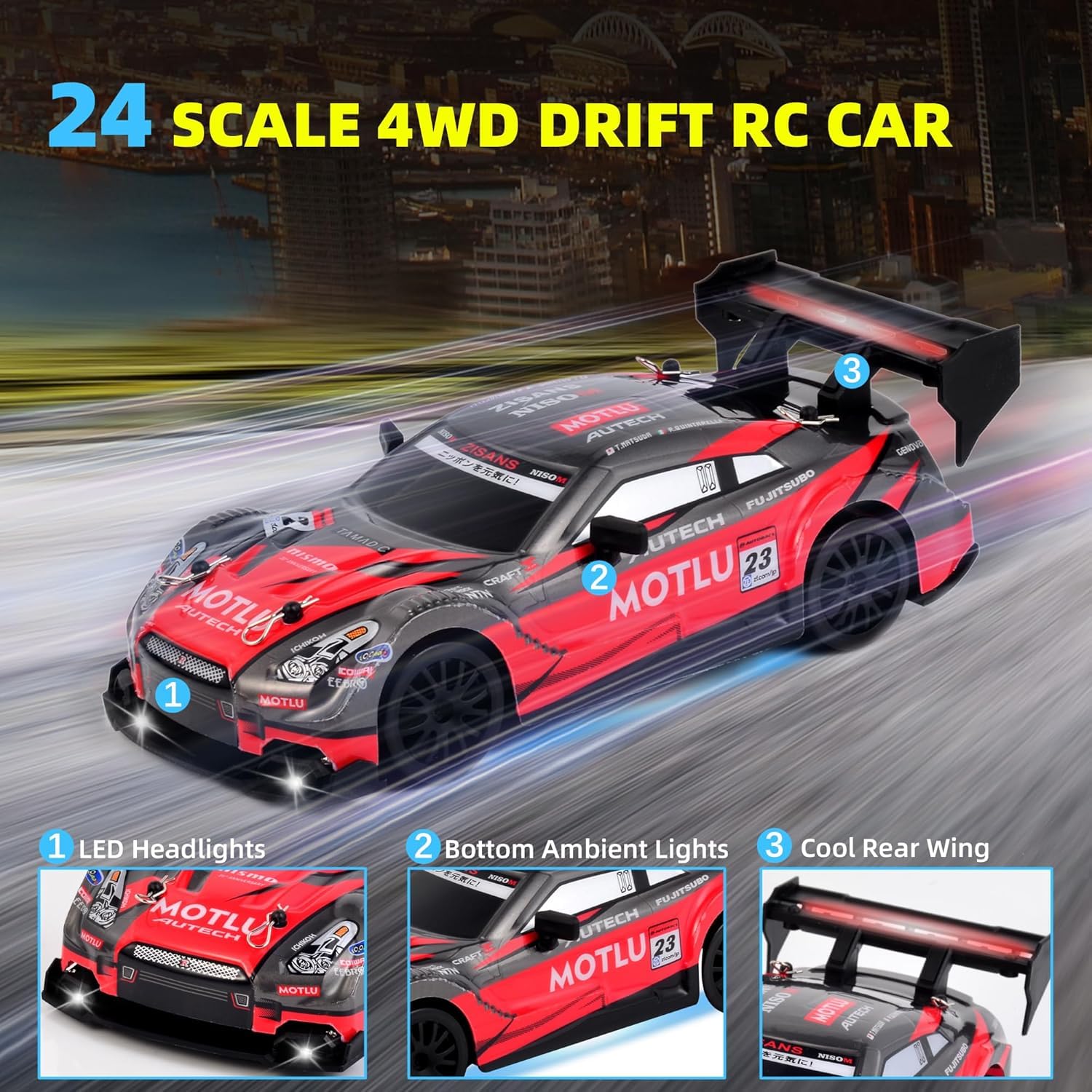 1:24 Scale 4WD RC Drift Car