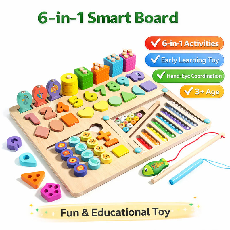 6-in-1 Montessori Wooden Smart Board