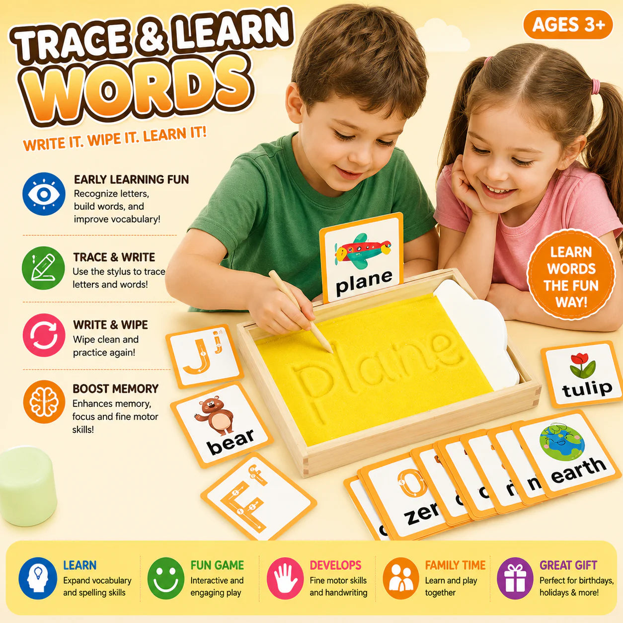 Montessori Wooden Sand Tray