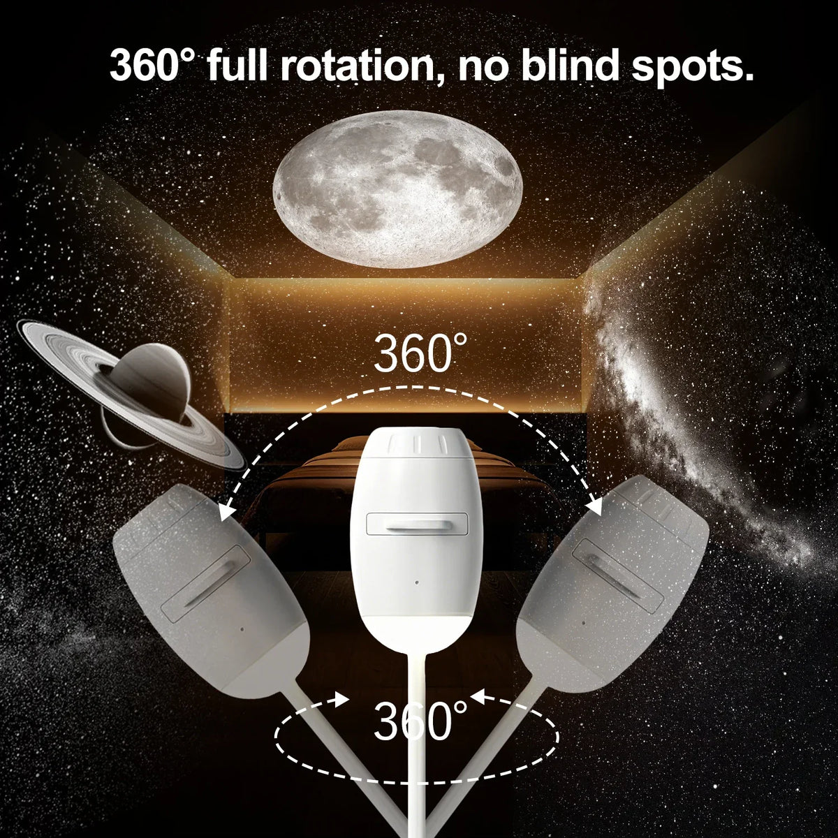 6-in-1 Galaxy Projection Night Light with Manual Focus