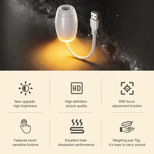 6-in-1 Galaxy Projection Night Light with Manual Focus
