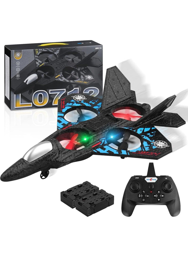 ABS Plastic Fighter Jet RC Drone – 360° Stunt Flying with LED Lights
