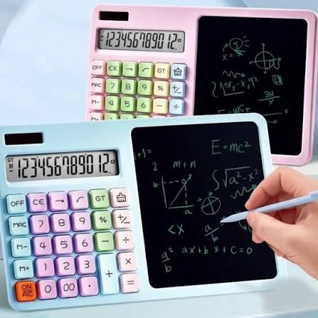 2-IN-1 CALCULATOR WITH WRITING TABLET – DUAL FUNCTION LCD SCREEN & NOTE PAD FOR OFFICE OR SCHOOL USE