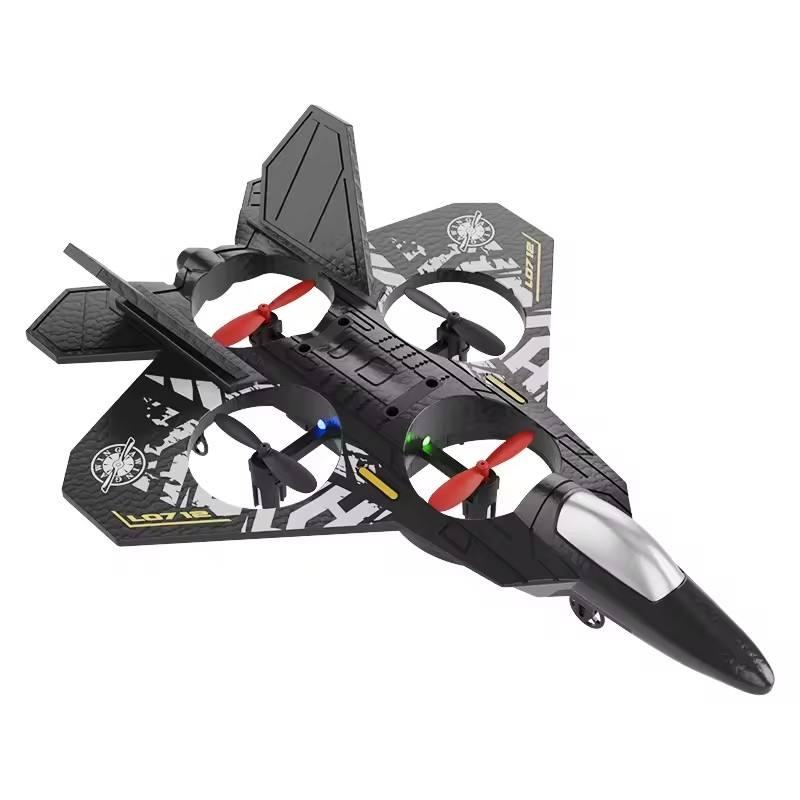 ABS Plastic Fighter Jet RC Drone – 360° Stunt Flying with LED Lights